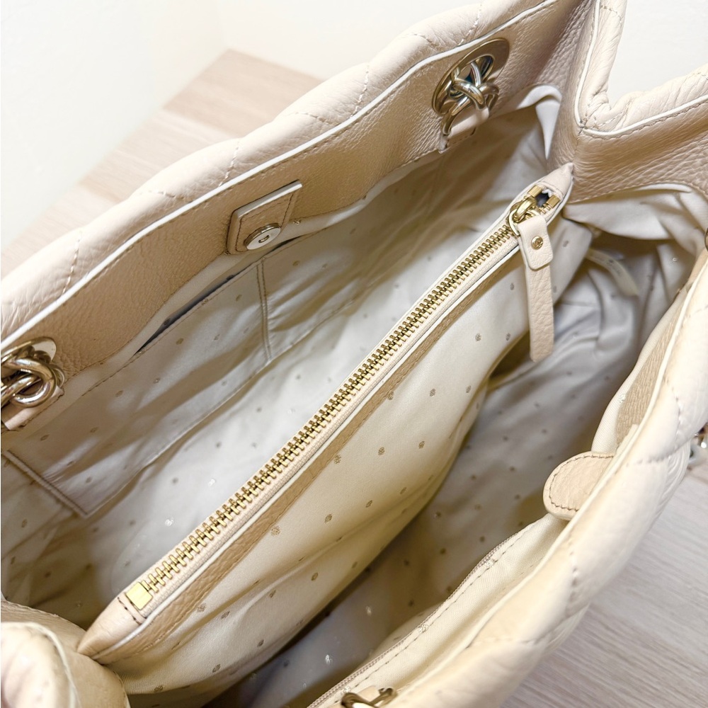Kate Spade Beige Quilted Tote Bag - Picture 3 of 8